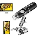 STPCTOU Wireless Digital Microscope 50X-1000X 1080p Handheld Portable Mini WiFi USB Microscope Camera with 8 LED Lights for iPhone/iPad/Smartphone