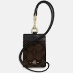 Coach ID Lanyard Signature Badge in Brown/Black