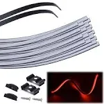 Muzata 20Pack 3.3FT/1M Bendable Black LED Channel with Milky White Cover Flexible Aluminum LED Diffuser Channel LED Strip Light Diffuser U106 BW 1M