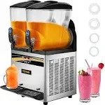 VEVOR Commercial Slush Machine Margarita Slush Maker 2x15L Frozen Drink Machine