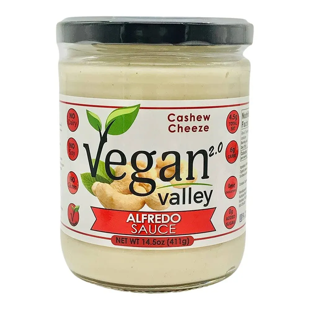 Vegan Valley Cashew Cheeze Alfredo Sauce - 14.5 oz - Shelf Stable Thick Creamy ...