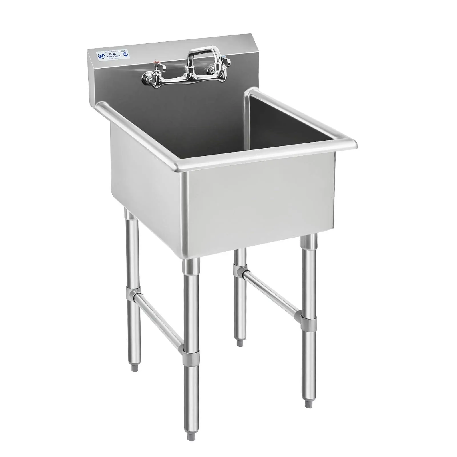 HALLY Commercial Stainless Steel Sink 1 Compartment NSF Prep &amp; Utility Sink with