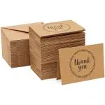 120 Pack Thank You Cards Bulk with Envelopes, Rustic Kraft Paper Notes for Weddi