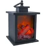 LitezAll Small Fireplace Lantern Decor | Cozy and Decorative Indoor Fireplace and Mini Fireplace | Battery Operated Fireplace and Artificial Fireplace with Carry and Hanging Handle Gifts for Men