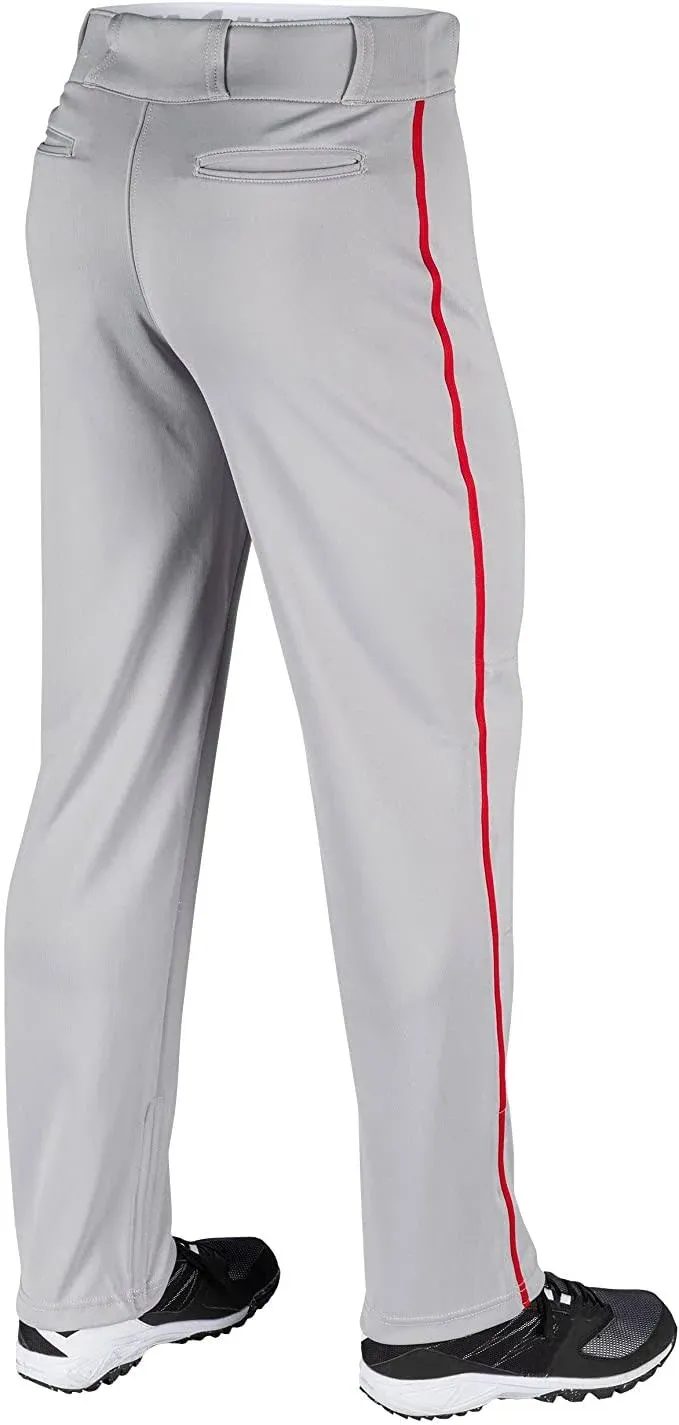 Champro Triple Crown Open Bottom Adult Baseball Pants W/Piping - L / Grey/Scarlet