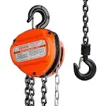 VEVOR 1 Ton 2200 lbs Capacity 20 ft. Come Along G80 Galvanized Carbon Steel with Double-Pawl Brake Hand Chain Hoist