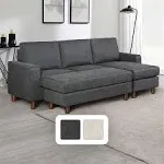 Elaina Fabric Reversible Sectional and Ottoman Gray - Abbyson Living