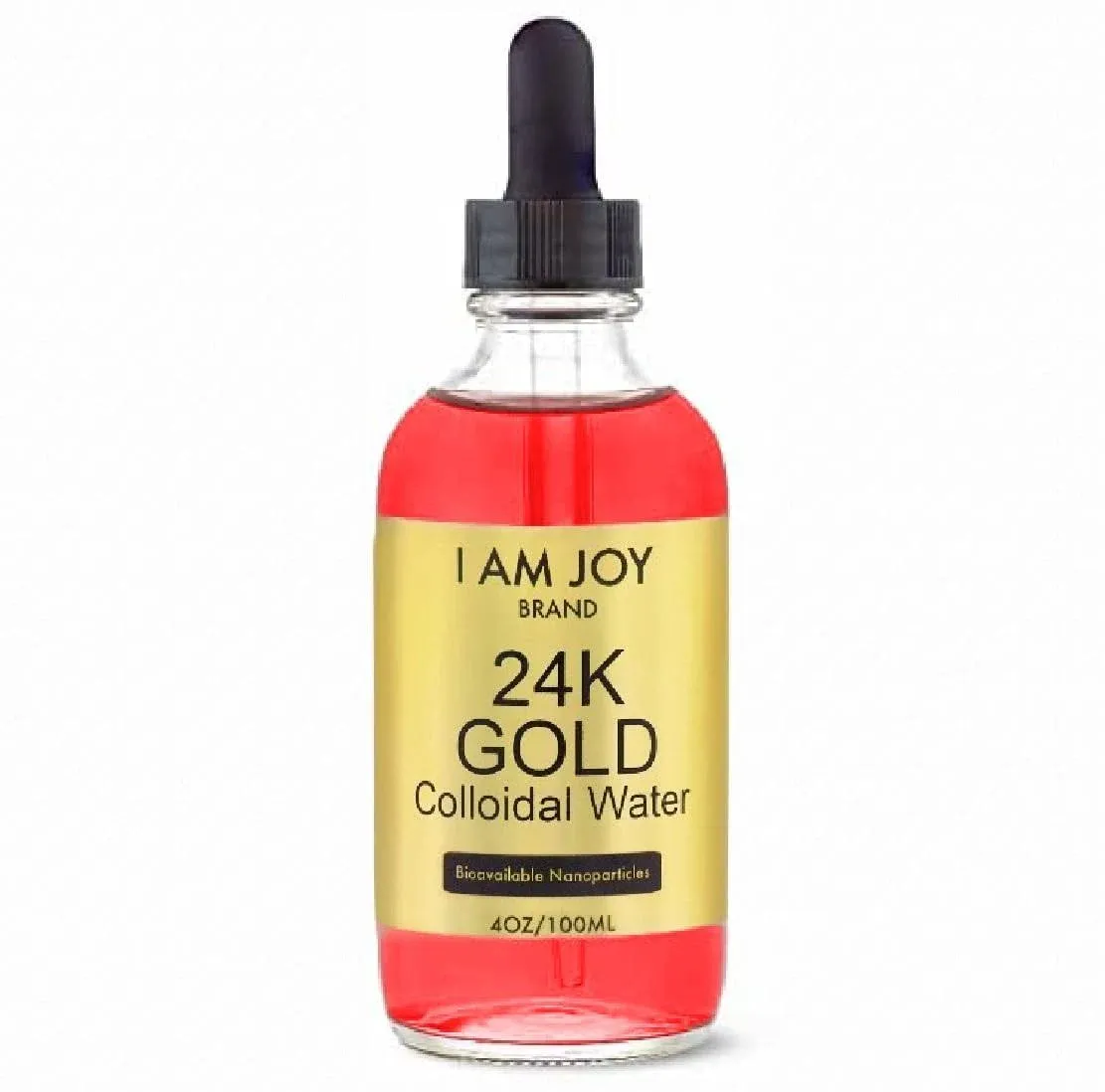 I Am Joy Co. Liquid Colloidal Gold Electrolysis 4oz Glass Bottle