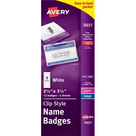 Avery Clip Style Name Badges