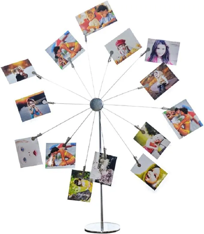 Mollytek Desktop Photo Holder with Clips Postcard Gift Card Picture Display Stand ...