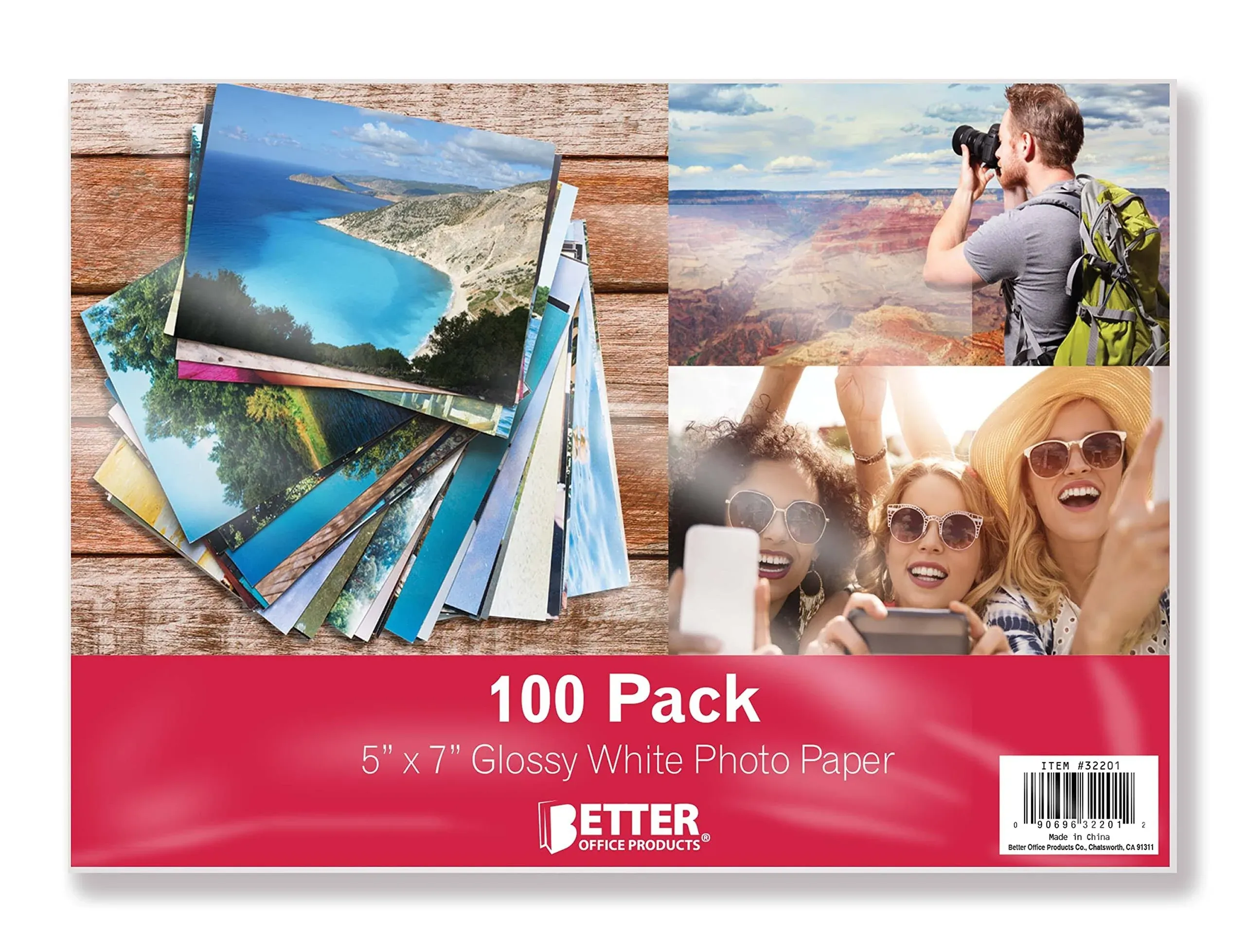 Premium Glossy Photo Paper 5 x 7 inch 100 Sheets 200gsm by Better Office Product