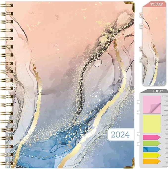 Hardcover Cy 2024 Fashion Planner - 8.5 inchx11 inch (Colorful Marble), Size ...