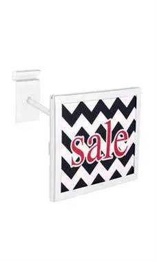 Rectangular White Faceout Sign Holder for Wire Grid - Holds 7"W x 5 ½"H Signs