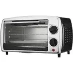 Brentwood Toaster Oven - 0.30 ft³ Capacity - Toast, Broil - Black, Stainless Steel