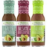 Primal Kitchen Italian Dressing, Balsamic Vinaigrette, and Greek Dressing & Marinade, Made with Avocado Oil, 8 Fluid Ounces, Variety Pack of 3