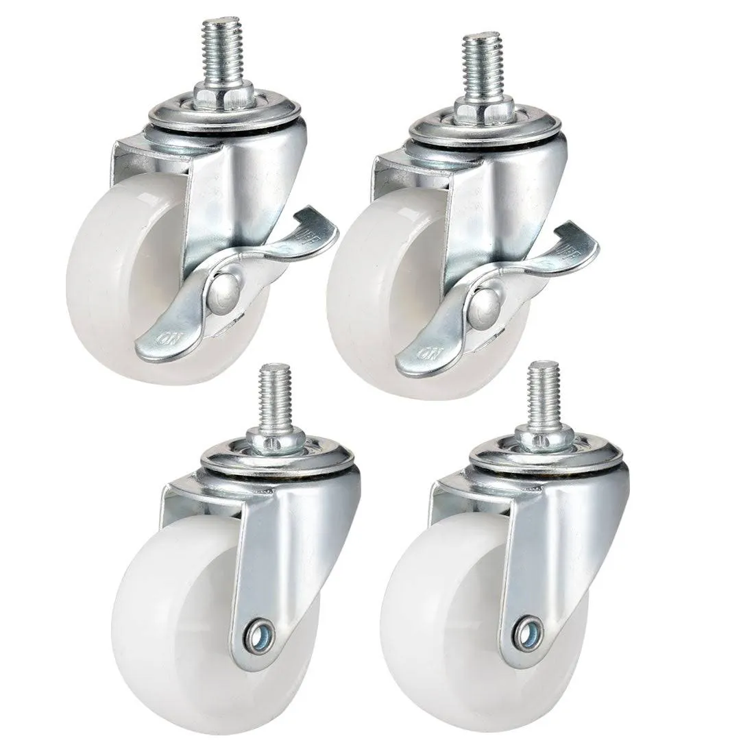 Uxcell 2 inch Swivel Caster Wheels PP 360 Degree Threaded Stem Caster Wheel M8 x ...