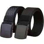 WYuZe 2 Pack Nylon Belt Outdoor Military Web Belt 1.5" Men Tactical Webbing Belt