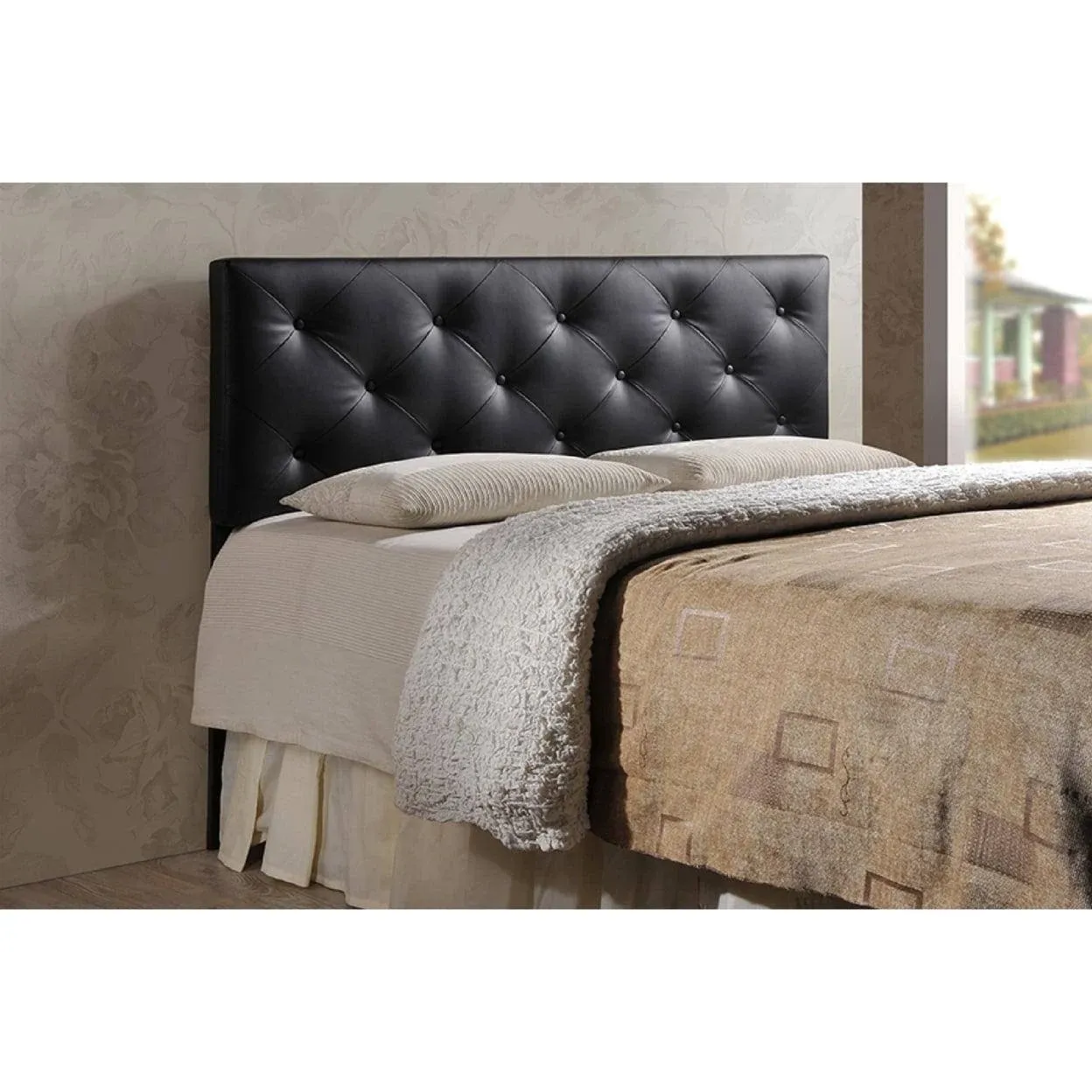 Baxton Studio Baltimore Modern and Contemporary Faux Leather Upholstered Headboard