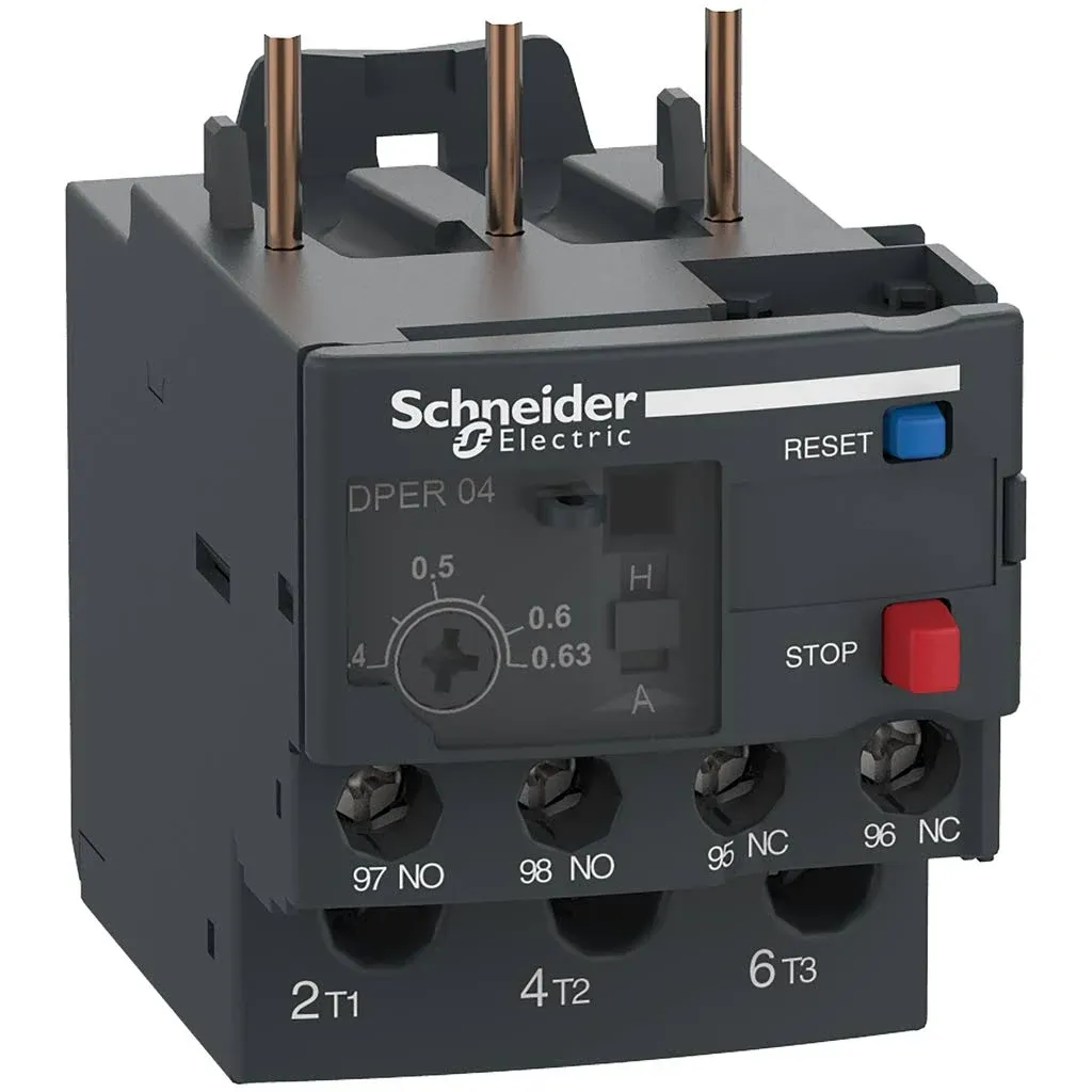 SCHNEIDER IEC Overload Relay: Thermal Protection, 3 Poles, 0.4 A – 0.63 A