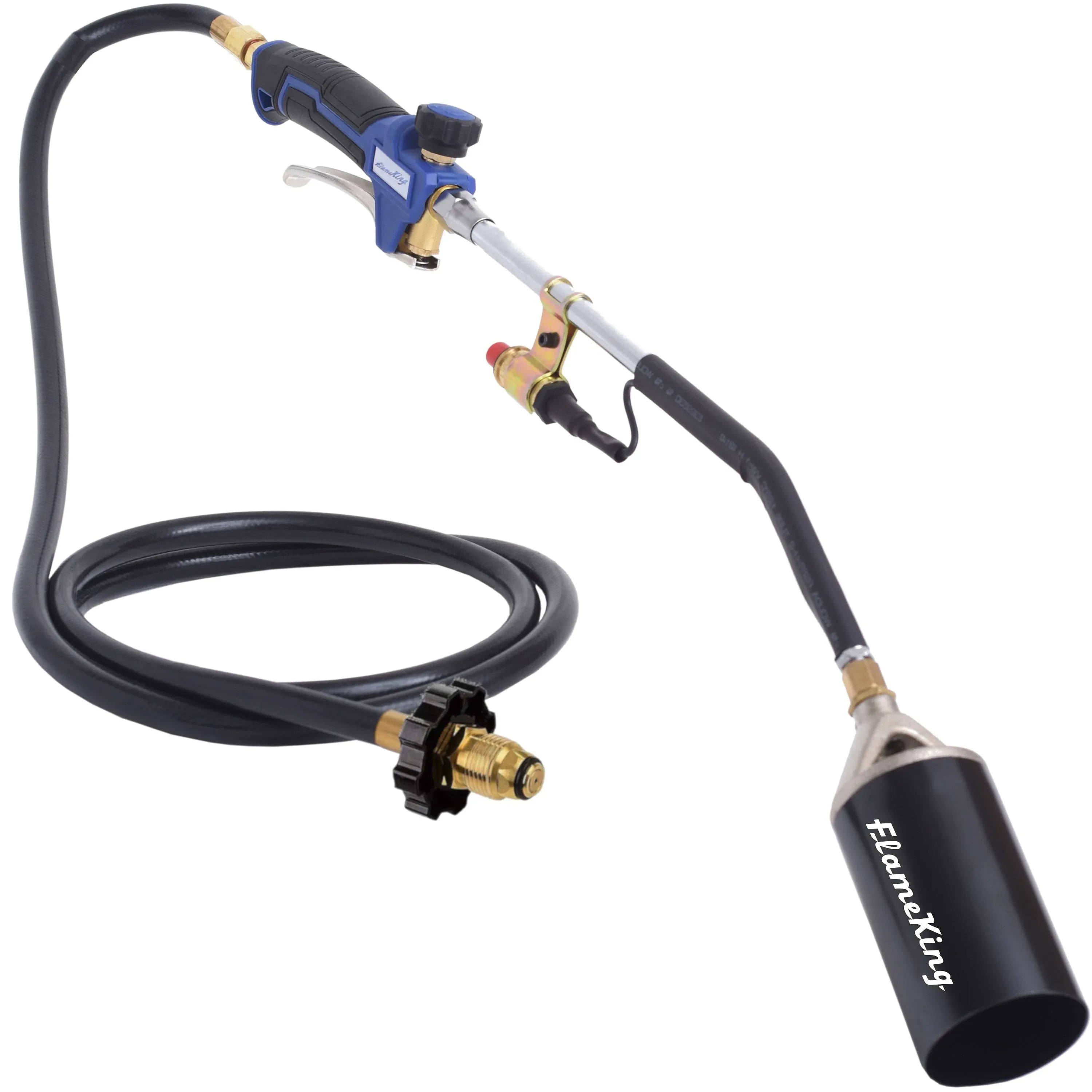 Flame King Propane Torch Kit Heavy Duty Weed Burner, 500,000 BTU with Flint Striker, with 6 ft Hose Regulator Assembly