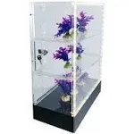 FixtureDisplays® Clear Cabinet Acrylic Display Removable Shelf Case Plexiglass Showcase with Lock and Key Transparent Box Model Display 14604-Universal-2D