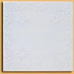 50pc of Lisbona White (20"x20" Foam) Ceiling Tiles - Covers About 135sqft