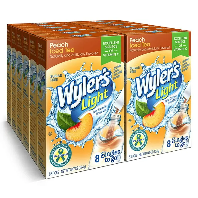 Wyler's Light Singles To Go Powder Packets, Water Drink Mix, Lemonade, 8 Count Per Pack (Pack of 12)