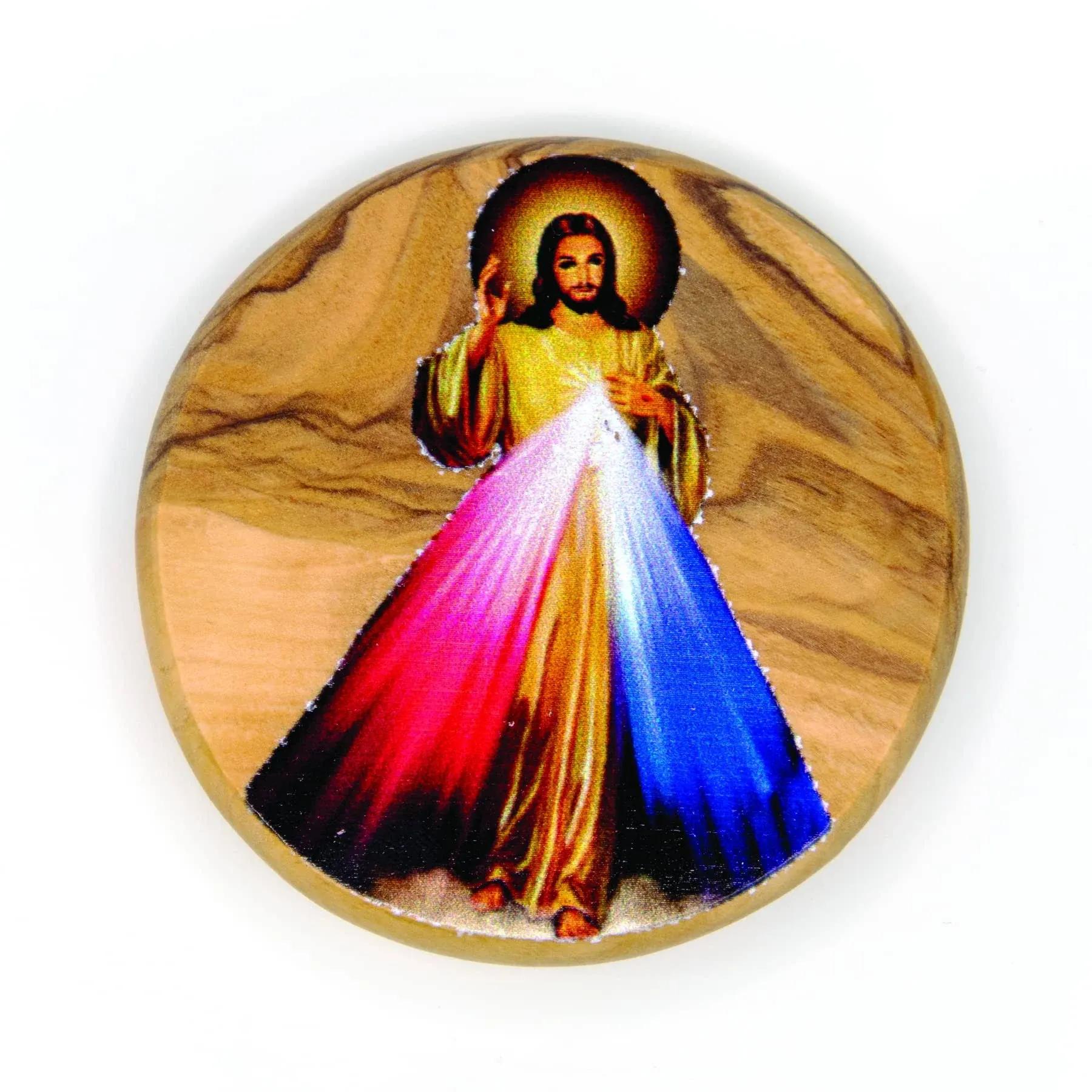 Jesus Divine Mercy, Catholic Icon Fridge Magnet, Olive Wood Religious Inspirational Faith Magnets from Israel, Home, Kitchen, & Office, Holy Land Souvenirs & Gifts