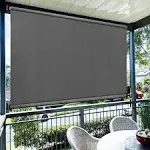 Amagenix Outdoor Roller Shades 7'(W) x 6'(H), Exterior Cordless Patio Shades Roll Up Outdoor Blinds for Porch Gazebo, Gray