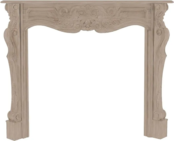 Pearl Mantels The Deauville 48 Fireplace Mantel, Unfinished