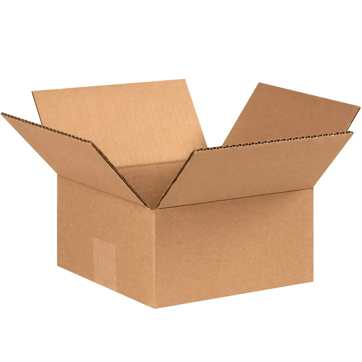 Flat Corrugated Boxes - 8 x 8 x 4" - 25/Bundle