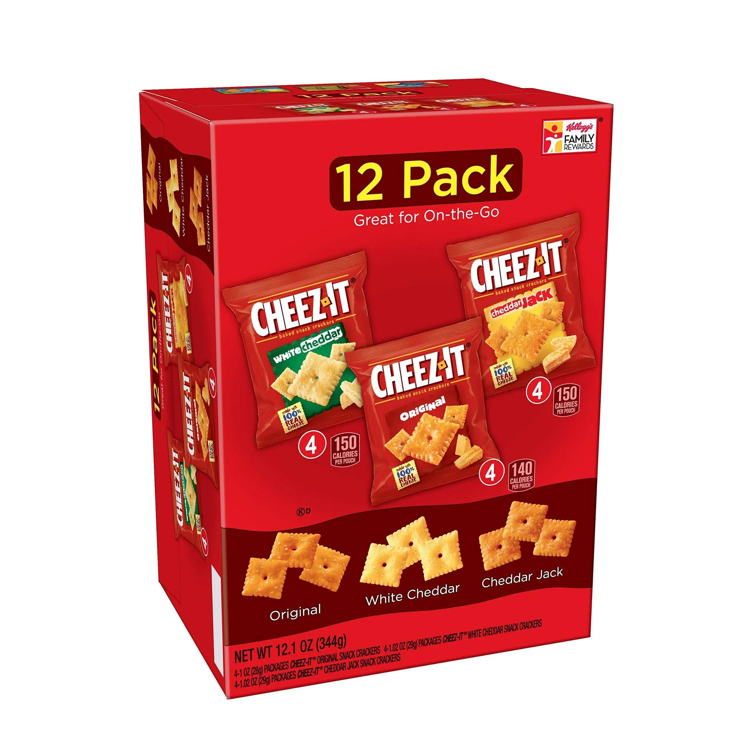 Cheez-It Baked Snack Crackers Variety Pack - 12 pack, 12.1 oz box