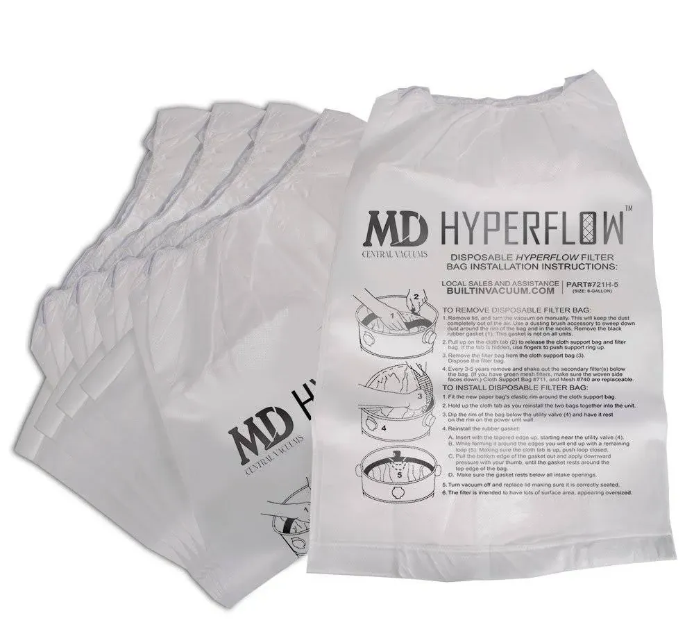 MD 5-Pack Hyperflow Paper Bags 8-Gallon