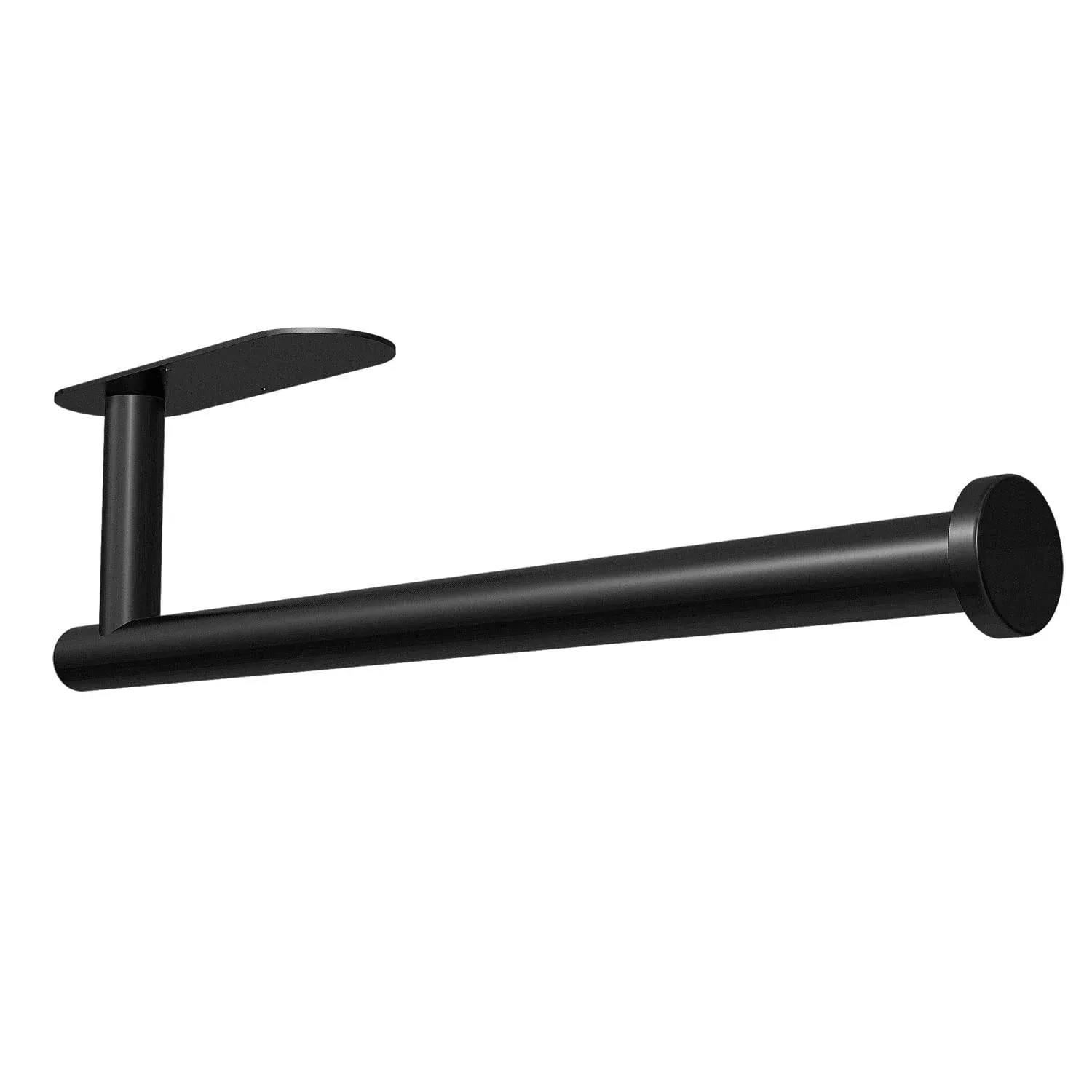 theaoo Paper Towel Holder - Under Cabinet Paper Towel Holder for Kitchen, Adhesive Paper Towel Roll Rack for Bathroom Towel, Wall Mounted Matte Black Paper Towel Rack, SUS304 Stainless Steel