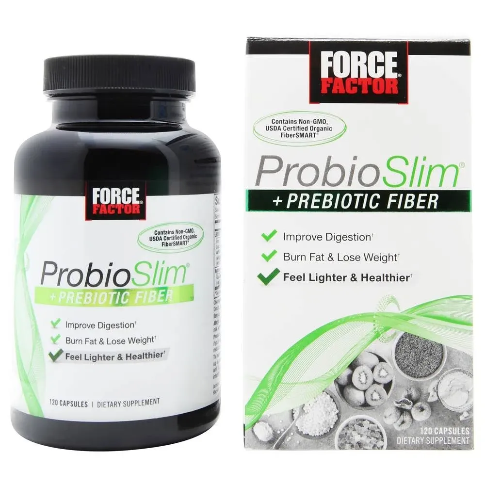 Force Factor ProbioSlim, Probiotic Supplement for Weight Loss, 120 Capsules.