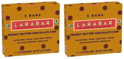 Larabar Gluten Free Peanut Butter Chocolate Chip Fruit and Nut Energy Bar, 16-Count, 720 Gram