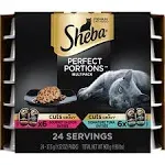 Sheba Perfect Portions Cuts in Gravy Multipack Salmon & Tuna Wet Cat Food, 2.6 oz., 12 Twin Packs, 31.2 OZ