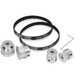 Zeberoxyz 2PCS Set GT2 Synchronous Wheel 20 Teeth Bore Aluminum Timing Pulley with 2PCS Length 200mm Width 6mm Belt