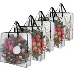 VENO 5 Pack Moving Bags, Wreath Storage Bag, Garland Container, Moving and Packing Supplies for College. Moving Boxes Alternative, Under the Bed Storage, Storage Bags for Comforter (Clear, 5 Pack)