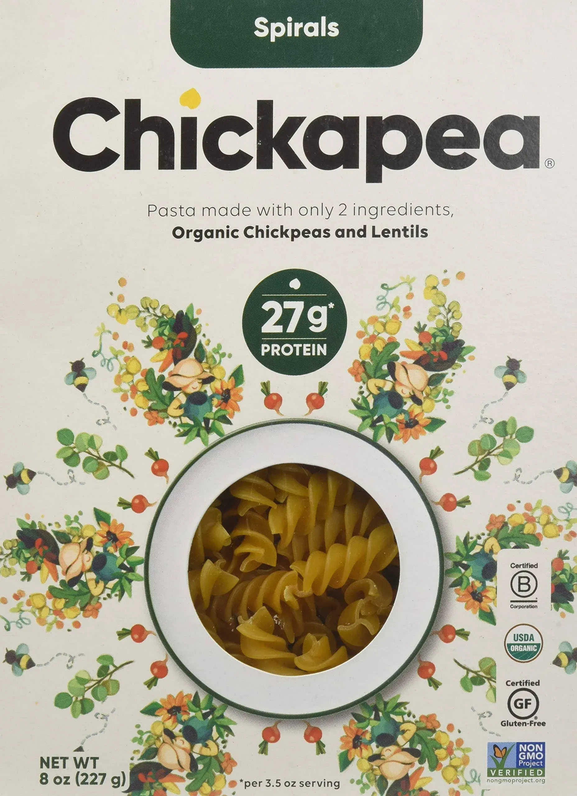 Pasta Spirals 8 Oz(Case Of 6) by Chickapea