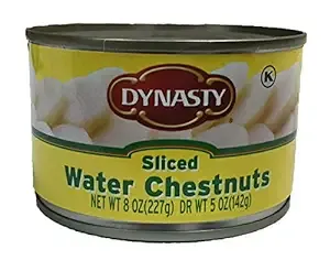 Dynasty Kosher Canned Water Chestnuts 8oz per Can (Sliced, 2 Can)