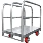 Steel Panel Truck Cart, Platform Truck Cart, Heavy Duty Lumber Cart Drywall Dolly Cart, Flatbed Cart with 2000 lbs Capacity and 4 Swivel Casters,