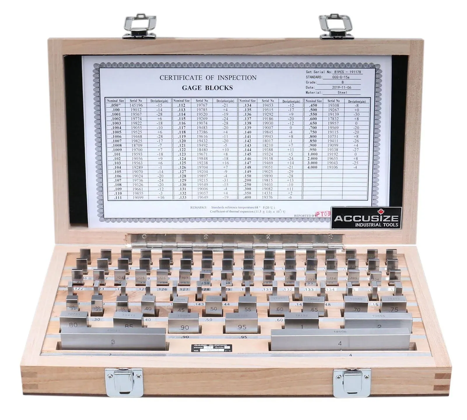 81 Pcs Steel Gauge Block Set, Grade B, P900-S581