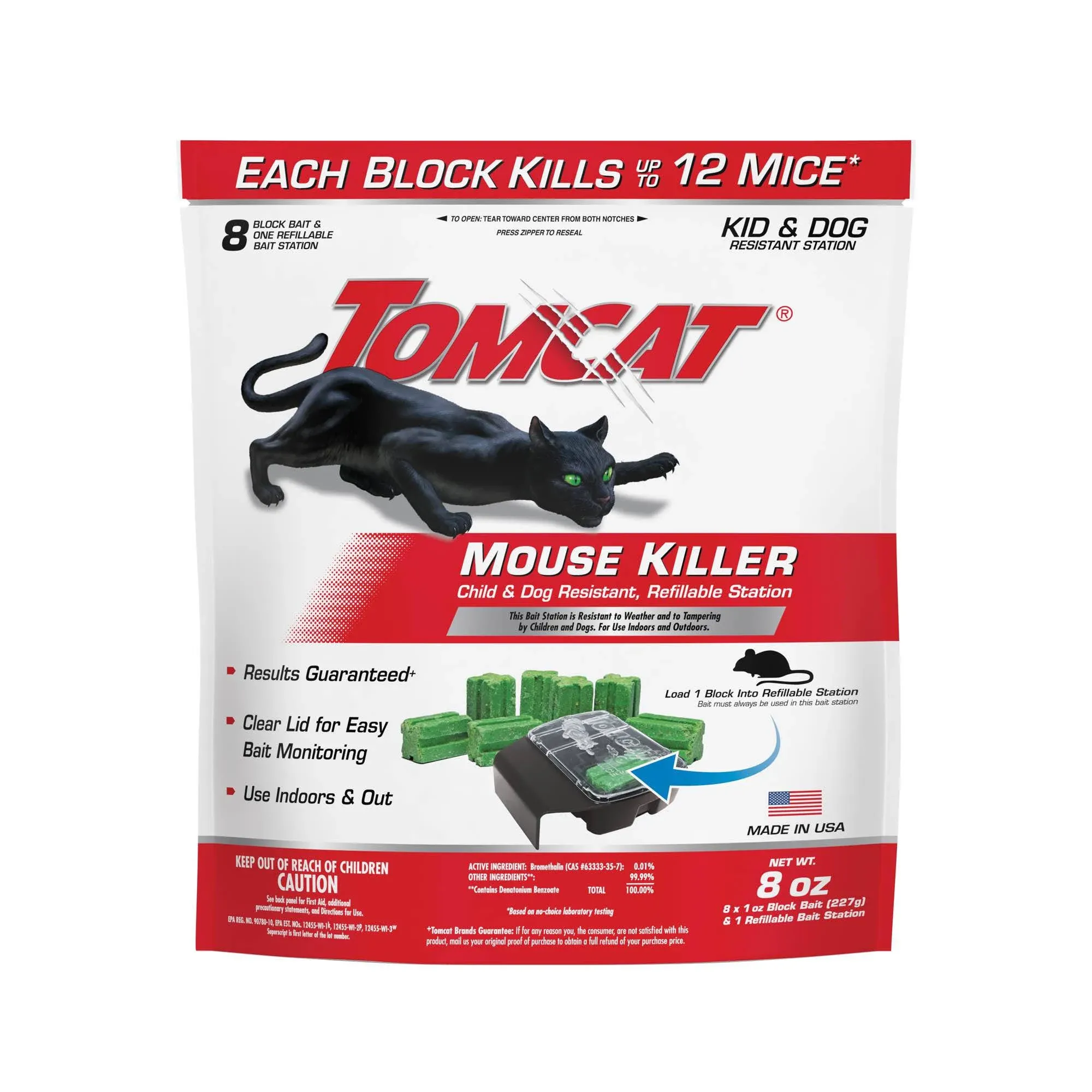 Tomcat Mouse Killer, Child and Dog Resistant, Refillable Station