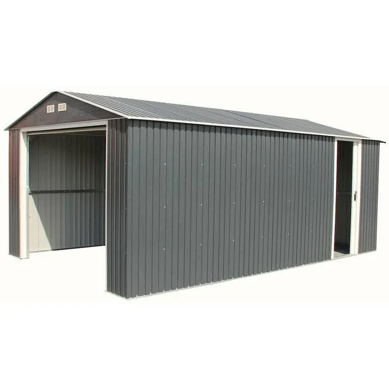 Duramax Imperial Metal Garage Dark Gray with White, 12' x 20'