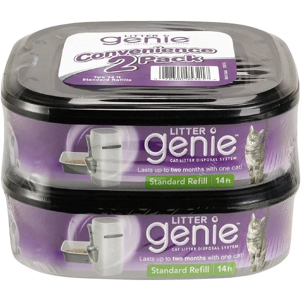 REFILL Cartridge for Litter Genie Cat Litter Disposal System  - 2 Pack Basic 