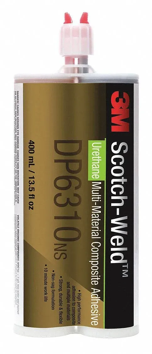 3M Scotch-Weld Multi-Material Composite Urethane Adhesive DP6310NS, Green, 400 ml Duo-Pak