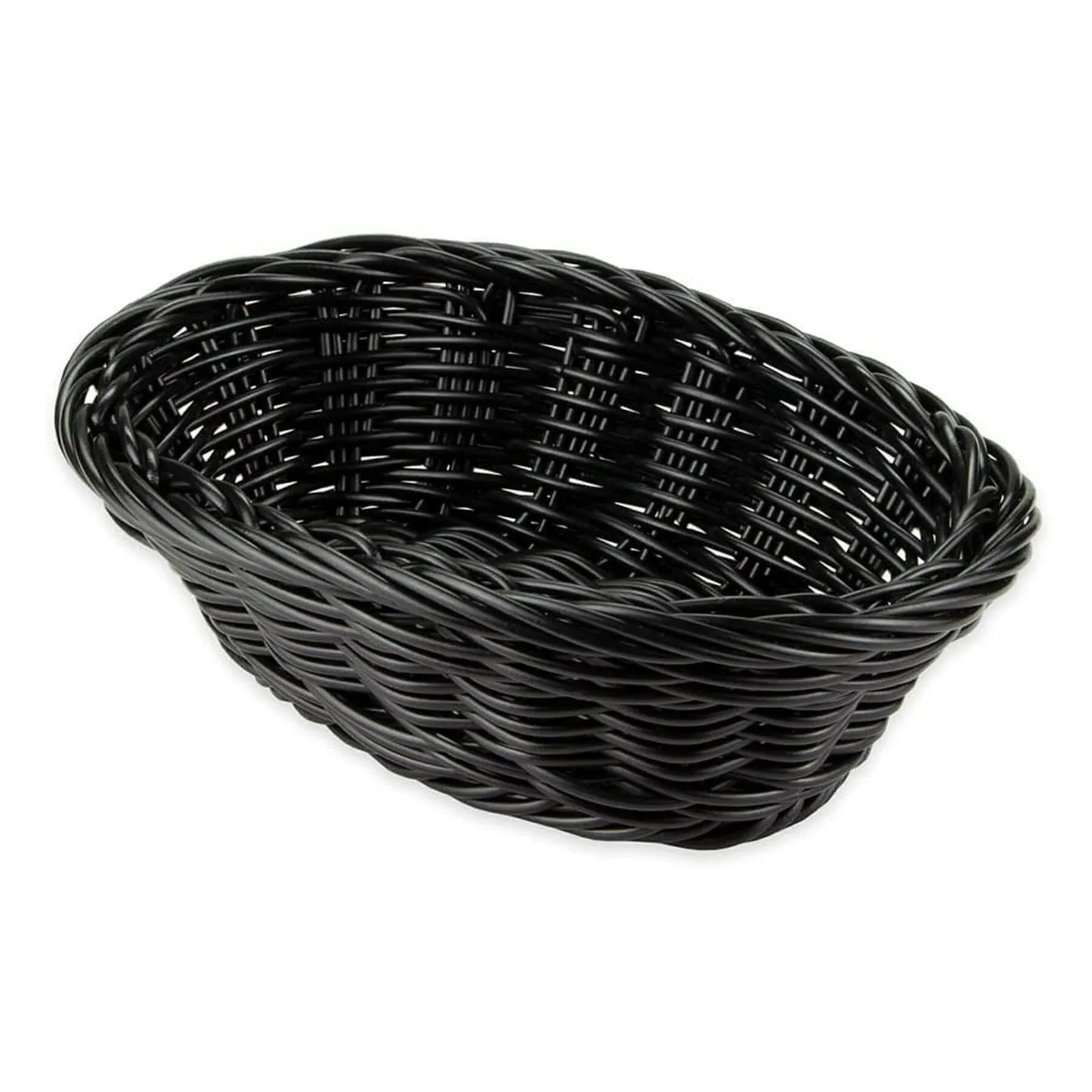 G.E.T. WB-1503-BK Oval Polyweave Bread Roll Serving Basket, 9" x 6.75", Black