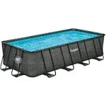 Funsicle 18&#039; x 9&#039; x 52&#034; Oasis Rectangle Outdoor Above Ground Swimming Pool, Gray