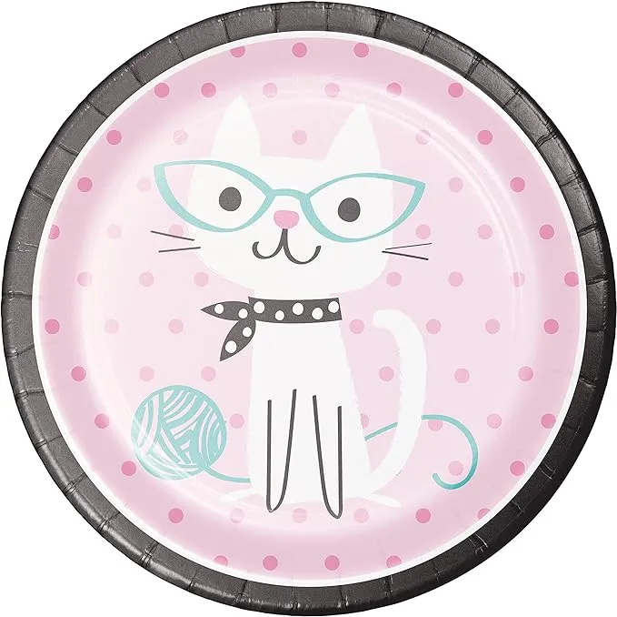 Creative Converting Cat Party Paper Plates, 24 ct